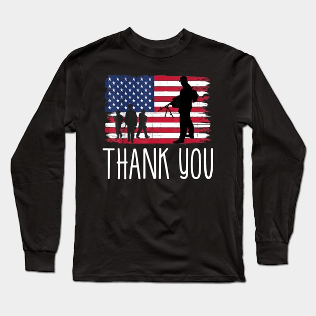 Veterans day thank you for your service Long Sleeve T-Shirt by Barnard